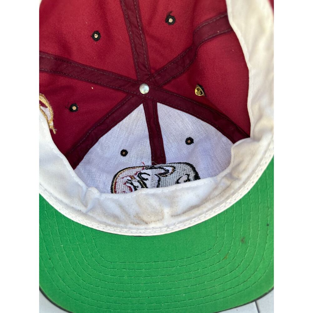 VINTAGE Florida Seminoles FSU THE GAME Hat Mens 7 3/8 Red Maroon Fitted W/ Pin * - Picture 9 of 10